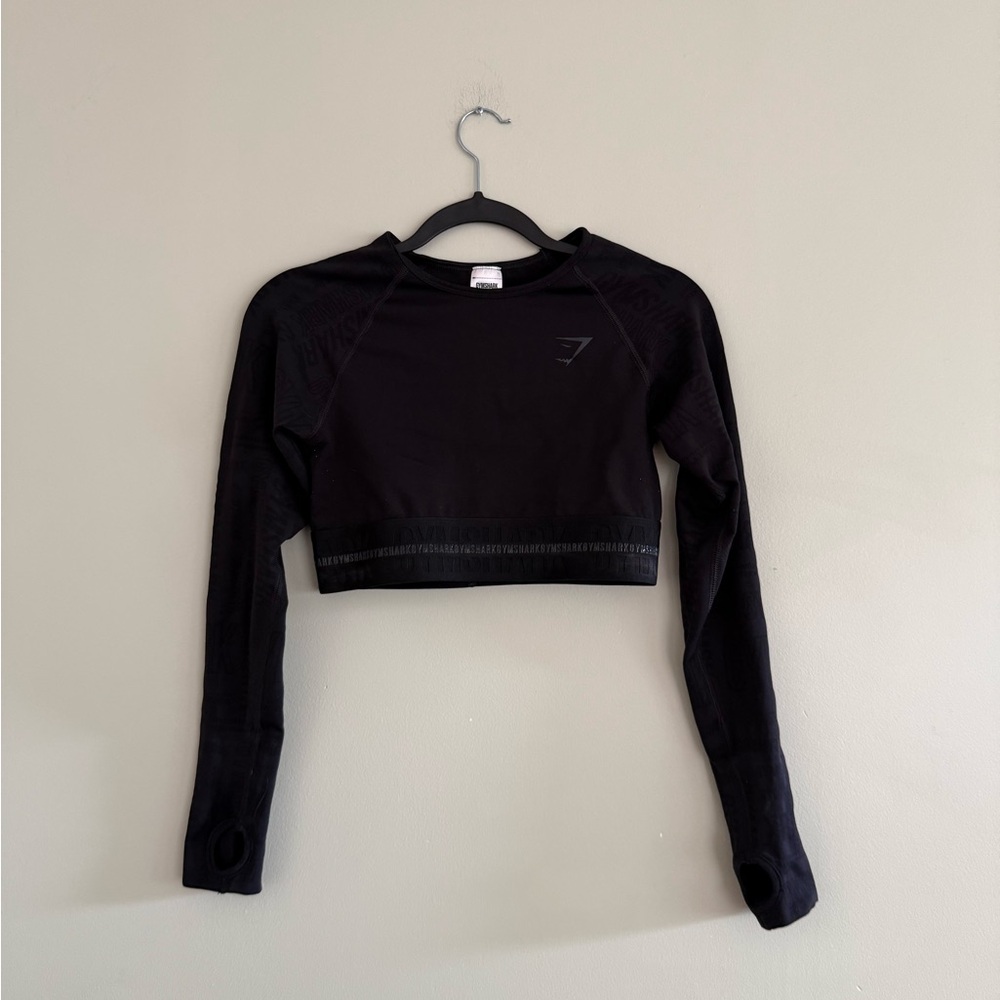 Gymshark Black Long-Sleeve Crop Top